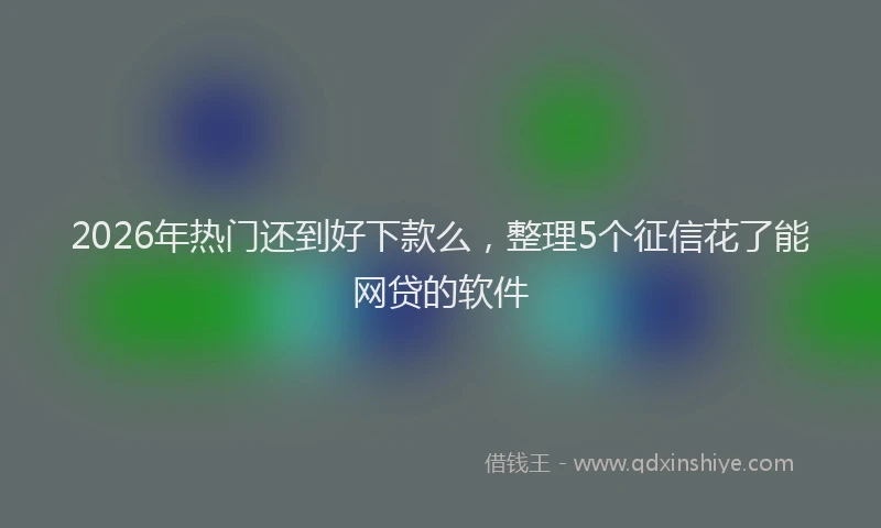 2026年热门还到好下款么，整理5个征信花了能网贷的软件