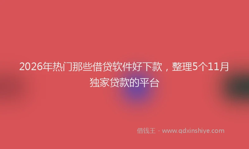 2026年热门那些借贷软件好下款，整理5个11月独家贷款的平台