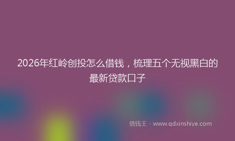2026年红岭创投怎么借钱,梳理五个无视黑白的最新贷款口子