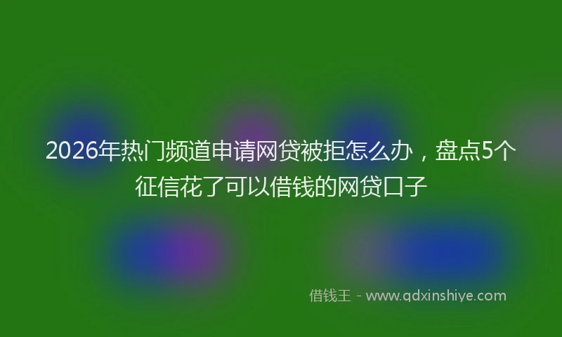 2026年热门频道申请网贷被拒怎么办，盘点5个征信花了可以借钱的网贷口子