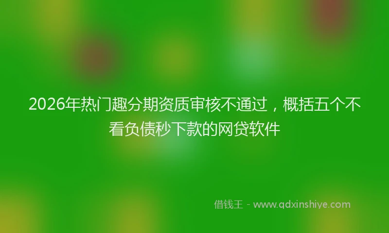 2026年热门趣分期资质审核不通过，概括五个不看负债秒下款的网贷软件
