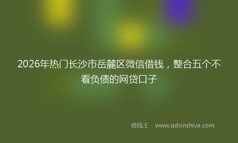 2026年热门长沙市岳麓区微信借钱，整合五个不看负债的网贷口子