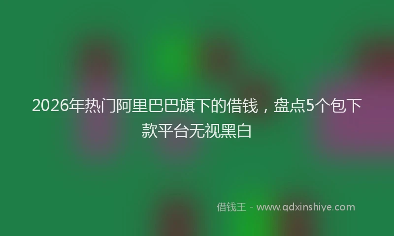 2026年热门阿里巴巴旗下的借钱，盘点5个包下款平台无视黑白