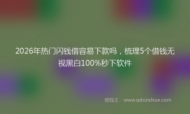 2026年热门闪钱借容易下款吗，梳理5个借钱无视黑白100%秒下软件