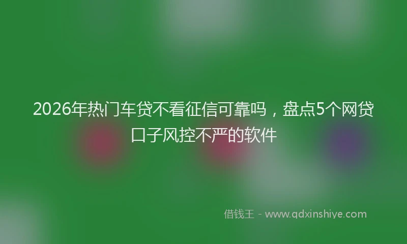 2026年热门车贷不看征信可靠吗，盘点5个网贷口子风控不严的软件