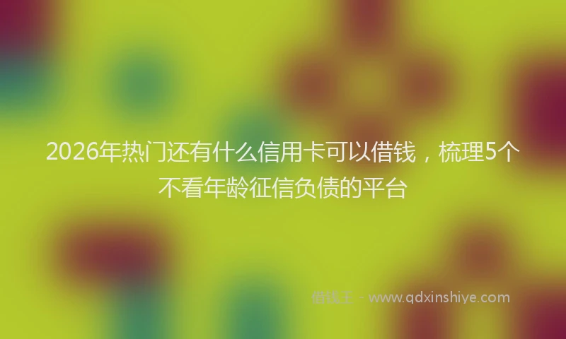 2026年热门还有什么信用卡可以借钱，梳理5个不看年龄征信负债的平台