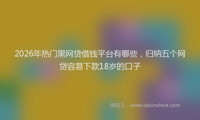 2026年热门黑网贷借钱平台有哪些，归纳五个网贷容易下款18岁的口子