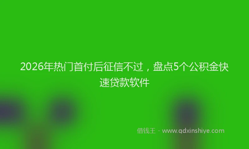 2026年热门首付后征信不过，盘点5个公积金快速贷款软件
