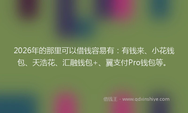 2026年的那里可以借钱容易有：有钱来、小花钱包、天浩花、汇融钱包+、翼支付Pro钱包等。