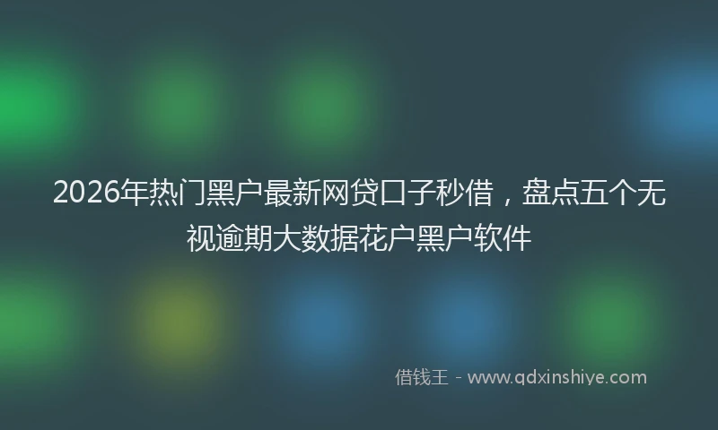 2026年热门黑户最新网贷口子秒借，盘点五个无视逾期大数据花户黑户软件