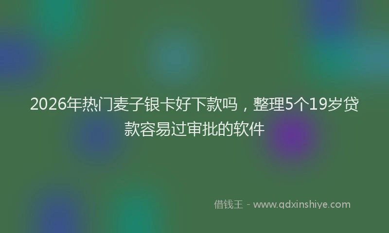 2026年热门麦子银卡好下款吗，整理5个19岁贷款容易过审批的软件
