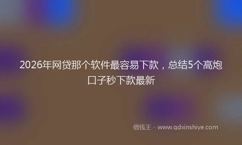 2026年网贷那个软件最容易下款，总结5个高炮口子秒下款最新