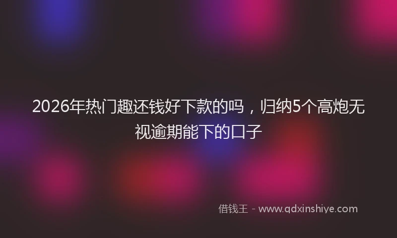 2026年热门趣还钱好下款的吗,归纳5个高炮无视逾期能下的口子