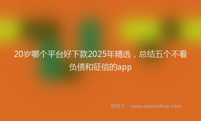 20岁哪个平台好下款2025年精选，总结五个不看负债和征信的app