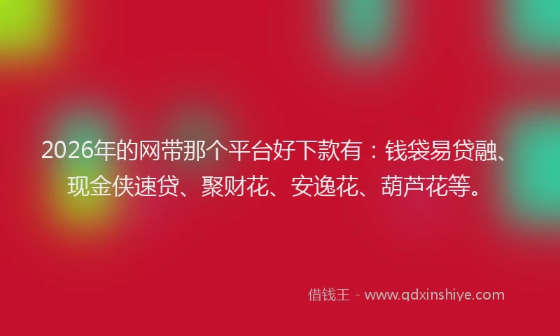 2026年的网带那个平台好下款有:钱袋易贷融、现金侠速贷、聚财花、安逸花、葫芦花等。