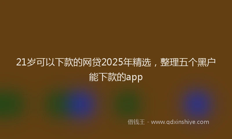 21岁可以下款的网贷2025年精选，整理五个黑户能下款的app