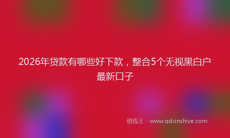 2026年贷款有哪些好下款，整合5个无视黑白户最新口子