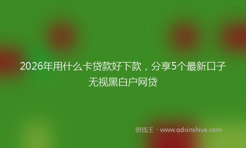 2026年用什么卡贷款好下款，分享5个最新口子无视黑白户网贷