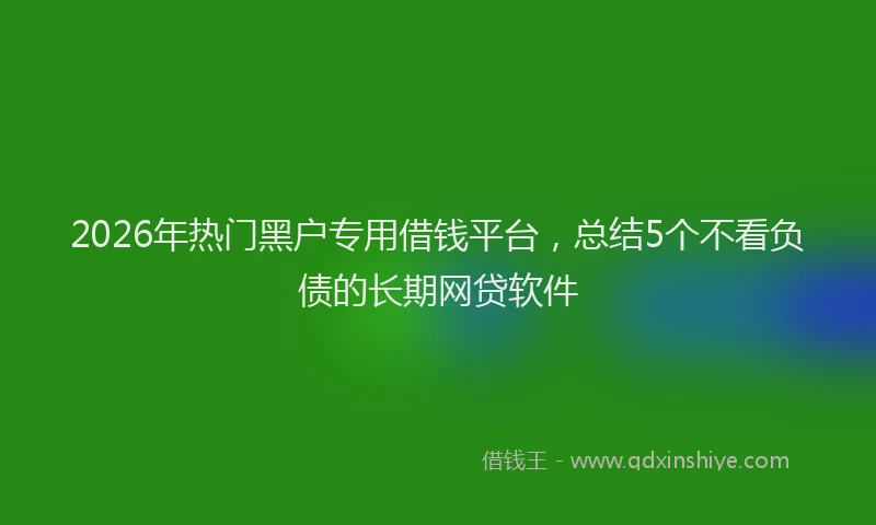 2026年热门黑户专用借钱平台，总结5个不看负债的长期网贷软件