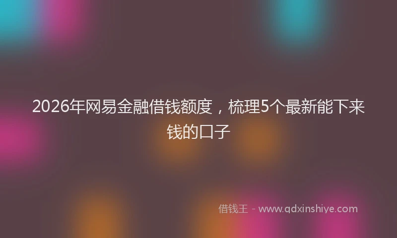 2026年网易金融借钱额度，梳理5个最新能下来钱的口子