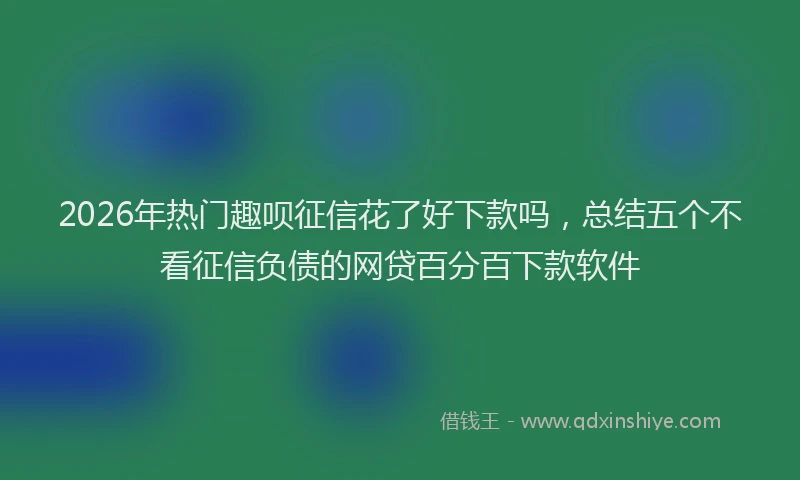 2026年热门趣呗征信花了好下款吗，总结五个不看征信负债的网贷百分百下款软件