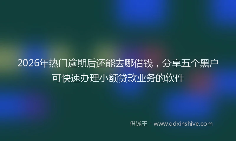 2026年热门逾期后还能去哪借钱，分享五个黑户可快速办理小额贷款业务的软件