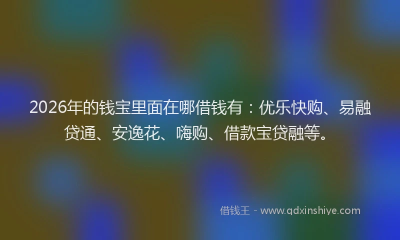 2026年的钱宝里面在哪借钱有：优乐快购、易融贷通、安逸花、嗨购、借款宝贷融等。