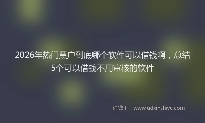 2026年热门黑户到底哪个软件可以借钱啊，总结5个可以借钱不用审核的软件