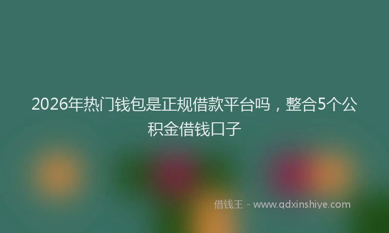 2026年热门钱包是正规借款平台吗，整合5个公积金借钱口子