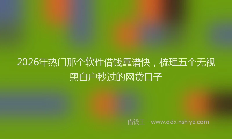 2026年热门那个软件借钱靠谱快，梳理五个无视黑白户秒过的网贷口子