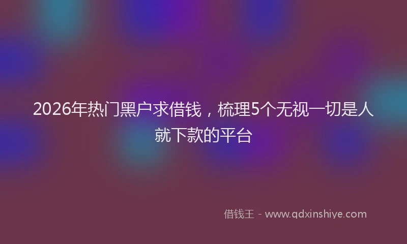 2026年热门黑户求借钱，梳理5个无视一切是人就下款的平台