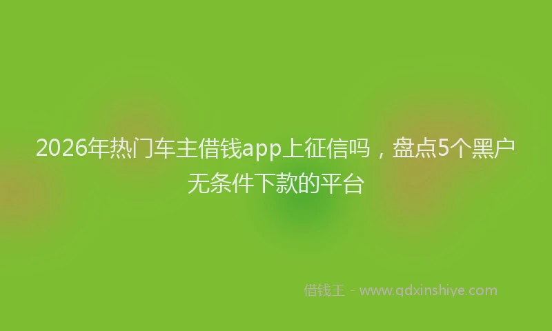 2026年热门车主借钱app上征信吗,盘点5个黑户无条件下款的平台