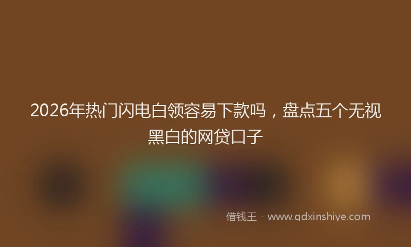 2026年热门闪电白领容易下款吗，盘点五个无视黑白的网贷口子