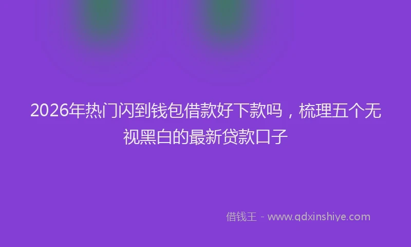 2026年热门闪到钱包借款好下款吗，梳理五个无视黑白的最新贷款口子