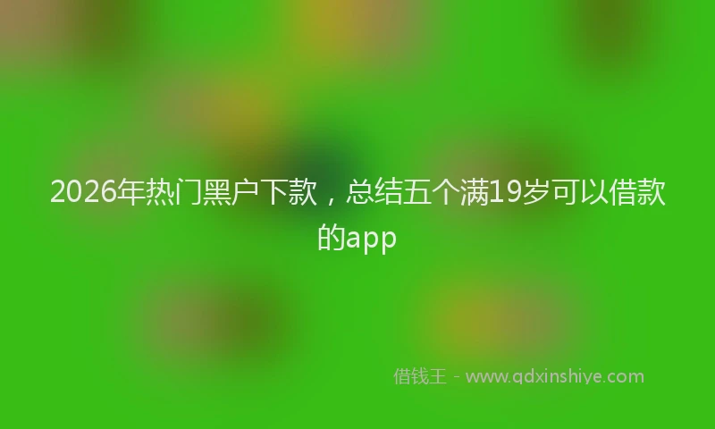 2026年热门黑户下款，总结五个满19岁可以借款的app