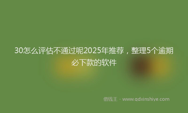 30怎么评估不通过呢2025年推荐，整理5个逾期必下款的软件