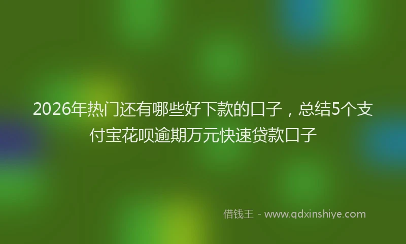 2026年热门还有哪些好下款的口子，总结5个支付宝花呗逾期万元快速贷款口子