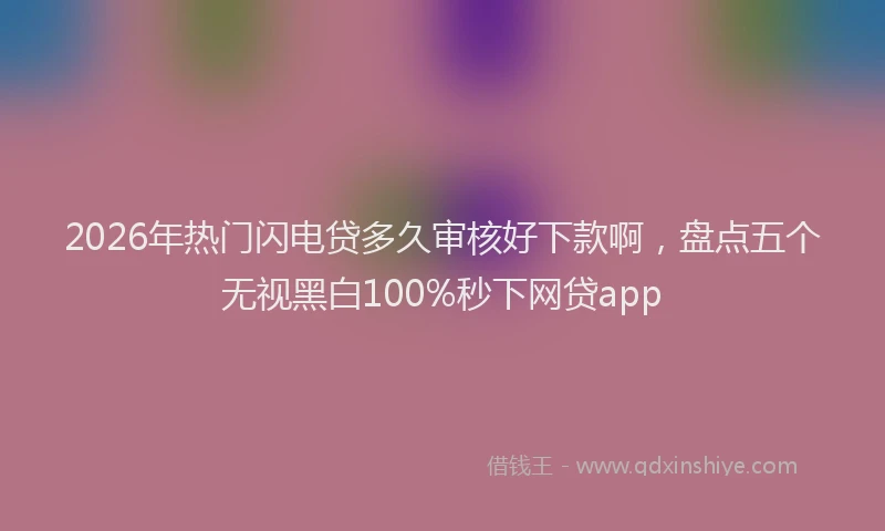 2026年热门闪电贷多久审核好下款啊，盘点五个无视黑白100%秒下网贷app