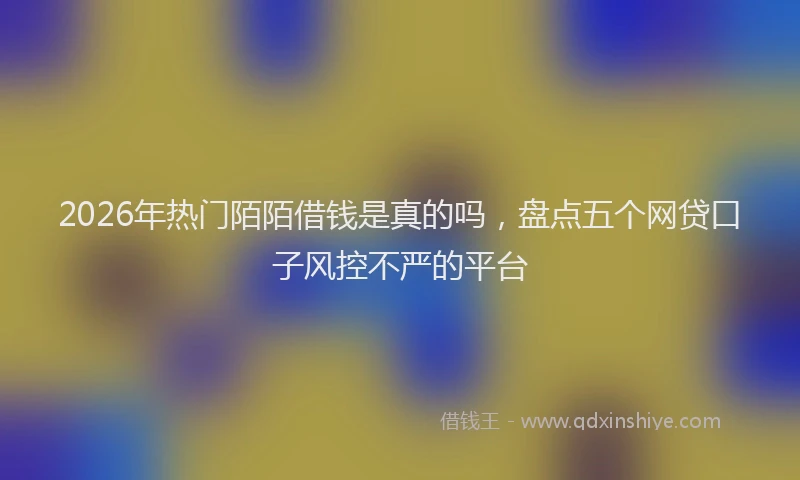 2026年热门陌陌借钱是真的吗，盘点五个网贷口子风控不严的平台