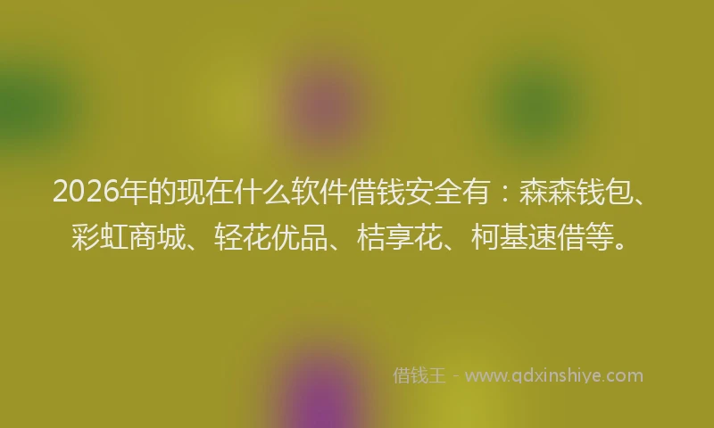 2026年的现在什么软件借钱安全有：森森钱包、彩虹商城、轻花优品、桔享花、柯基速借等。