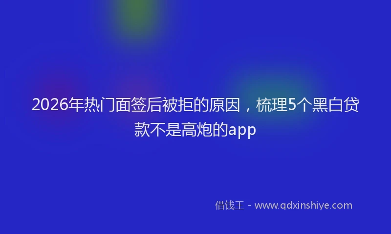2026年热门面签后被拒的原因，梳理5个黑白贷款不是高炮的app