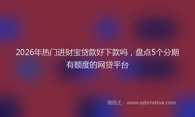 2026年热门进财宝贷款好下款吗,盘点5个分期有额度的网贷平台