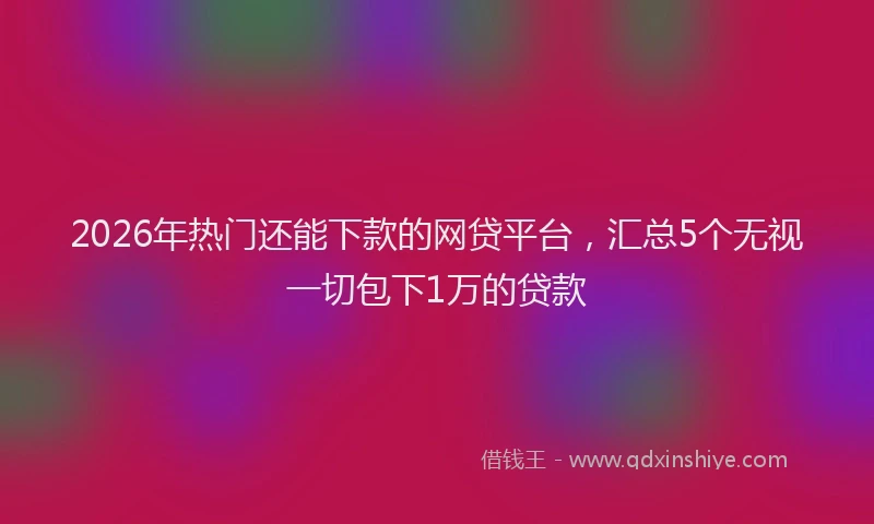 2026年热门还能下款的网贷平台，汇总5个无视一切包下1万的贷款