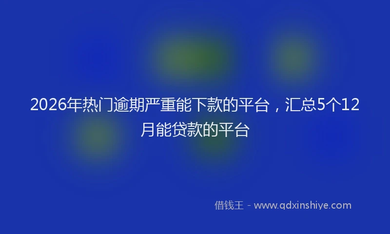 2026年热门逾期严重能下款的平台,汇总5个12月能贷款的平台