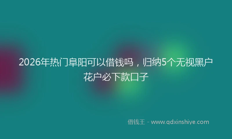2026年热门阜阳可以借钱吗，归纳5个无视黑户花户必下款口子
