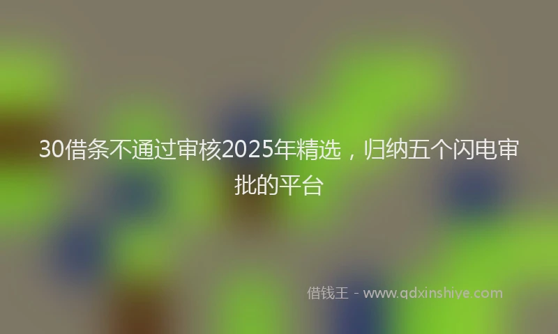 30借条不通过审核2025年精选，归纳五个闪电审批的平台