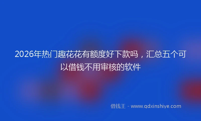 2026年热门趣花花有额度好下款吗，汇总五个可以借钱不用审核的软件