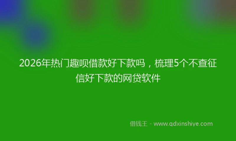 2026年热门趣呗借款好下款吗，梳理5个不查征信好下款的网贷软件