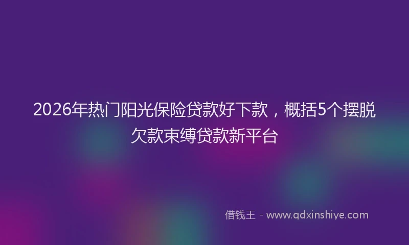 2026年热门阳光保险贷款好下款，概括5个摆脱欠款束缚贷款新平台