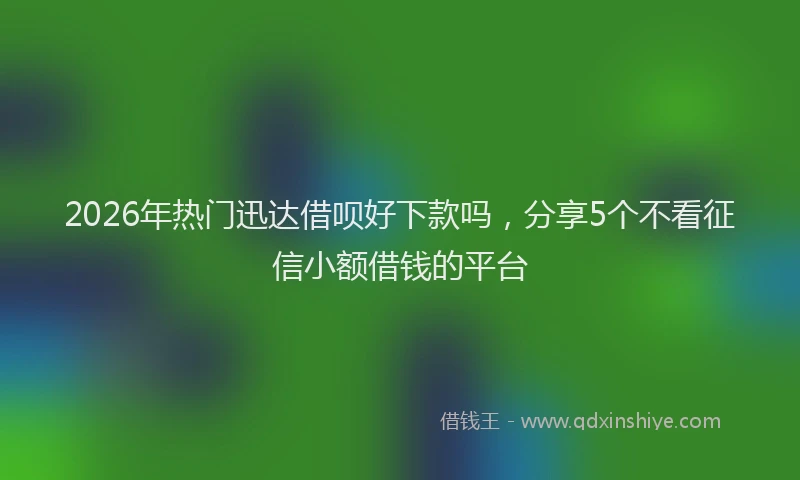 2026年热门迅达借呗好下款吗，分享5个不看征信小额借钱的平台
